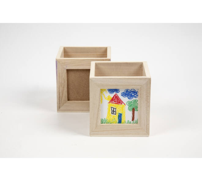 Pennenbakje Creativ Company 10x10x10cm hout