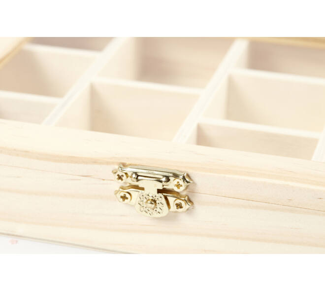 Doos Creativ Company 15.5x20.5x3.5cm hout met glazen deksel