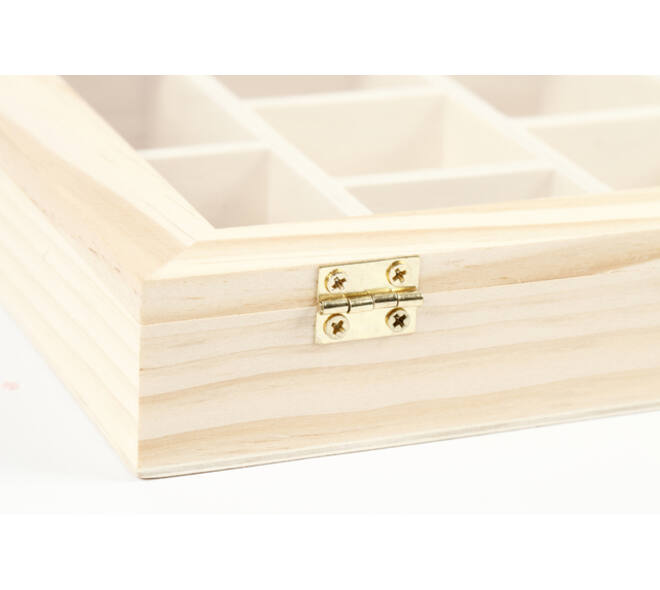 Doos Creativ Company 15.5x20.5x3.5cm hout met glazen deksel