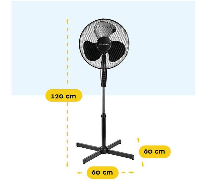 Statiefventilator BRASQ F300 Ø 40cm zwart
