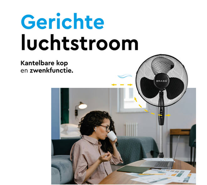 Statiefventilator BRASQ F300 Ø 40cm zwart