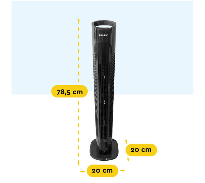 Torenventilator BRASQ F500 H79cm zwart