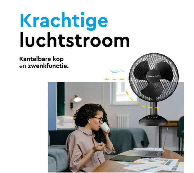 Tafelventilator BRASQ F400 Ø 30cm zwart