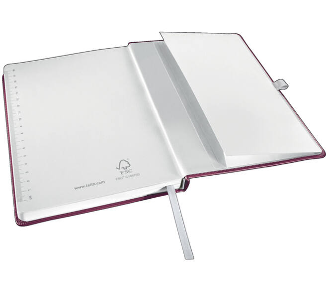 Notitieboek Leitz Style A5 lijn 160 pagina's 100gr rood