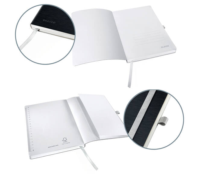 Notitieboek Leitz Style A5 lijn 160 pagina's 100gr zwart