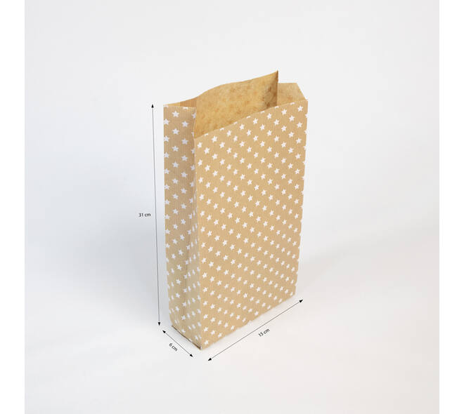 Cadeauzak Clairefontaine16x30x5cm kraft sterren 50 stuks