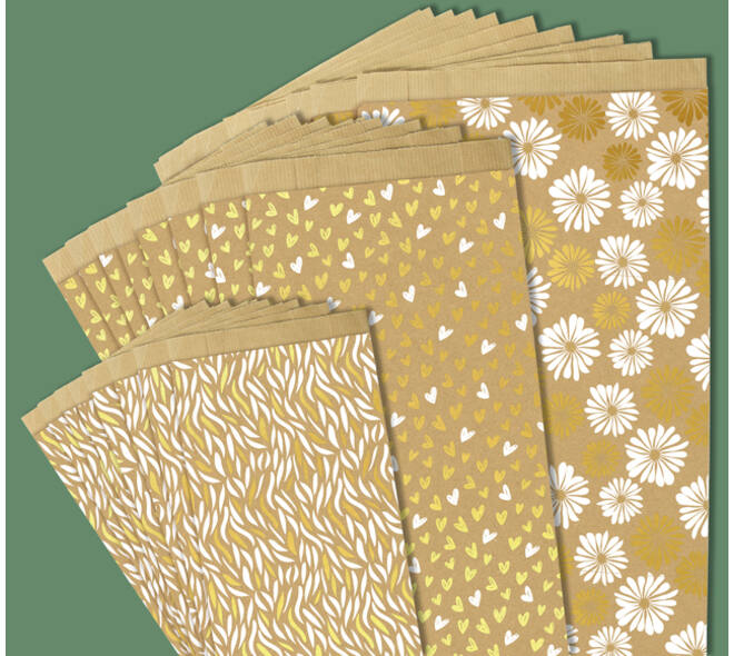 Cadeauzak Clairefontaine 12x24x4.5cm kraft golven 50 stuks