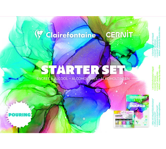 Alcoholinkt Clairefontaine & Cernit starterset 8-delig