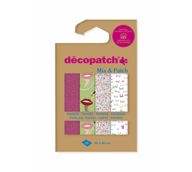 Hobbypapier Décopatch 30x40cm set à 4 vel thema Ode aan de vrouw
