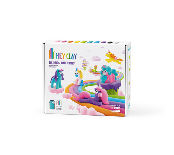 Klei Hey Clay eenhoorn set à 15 delen