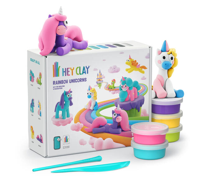 Klei Hey Clay eenhoorn set à 15 delen