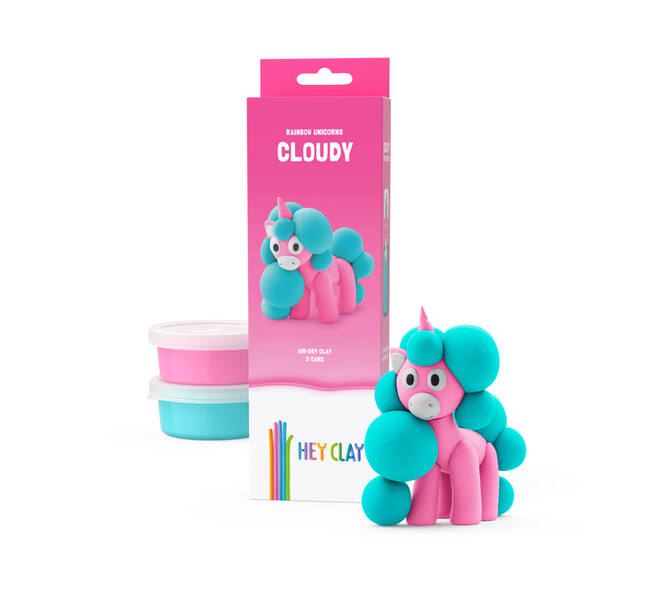 Klei Hey Clay eenhoorn set à 3 delen