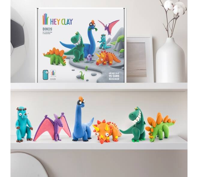 Klei Hey Clay dinos set à 15 delen
