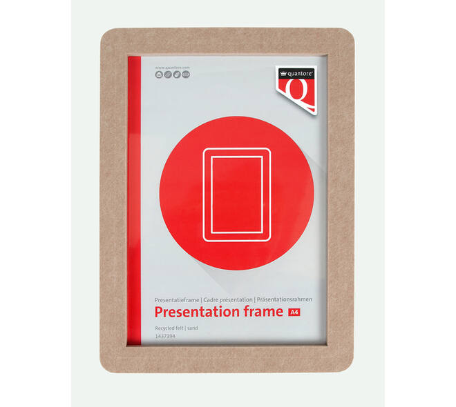 Presentatieframe Quantore A4 gerecycled vilt zand