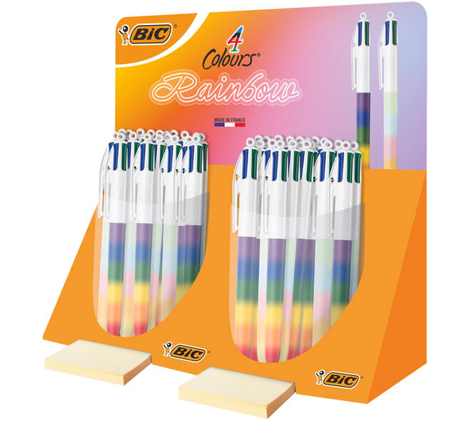 4-Kleuren balpen Bic regenboog medium assorti