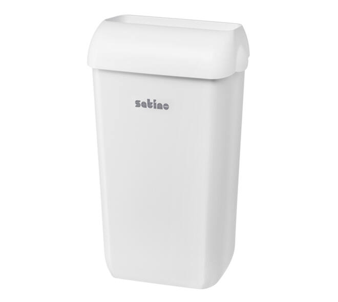 Afvalbak Satino open inworp 23 liter wit 332580