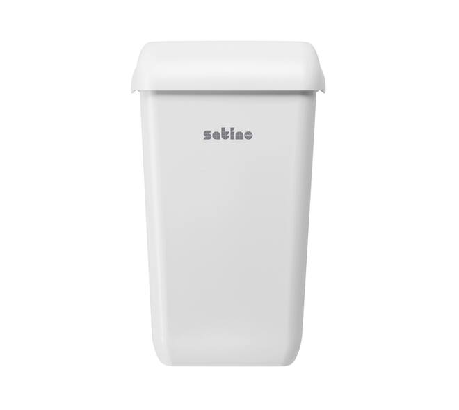 Afvalbak Satino open inworp 23 liter wit 332580