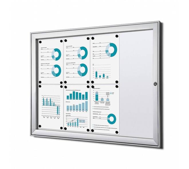 Vitrinebord Quantore luxe 8x A4 B1 gecertificeerd zilver