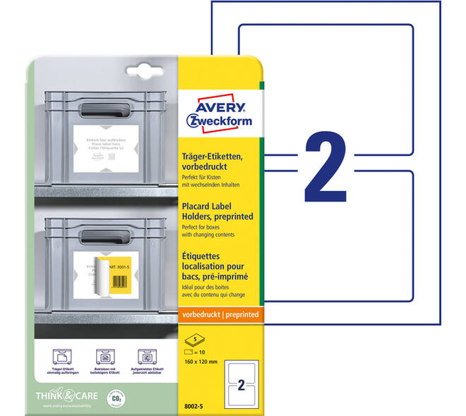 Positioneeretiket Avery 8002 160x120mm bedrukt 10 stuks