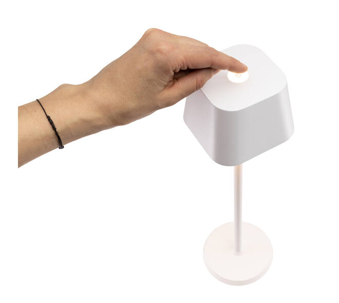 Tafellamp Securit Georgina LED oplaadbaar dimbaar wit