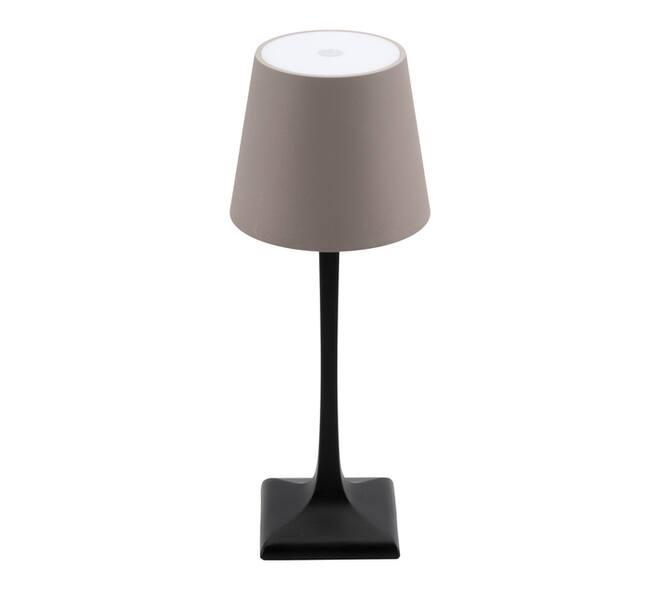 Tafellamp Securit Milano LED oplaadbaar dimbaar taupe-zwart