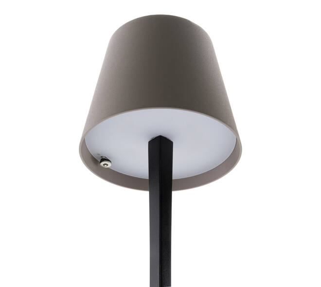 Tafellamp Securit Milano LED oplaadbaar dimbaar taupe-zwart