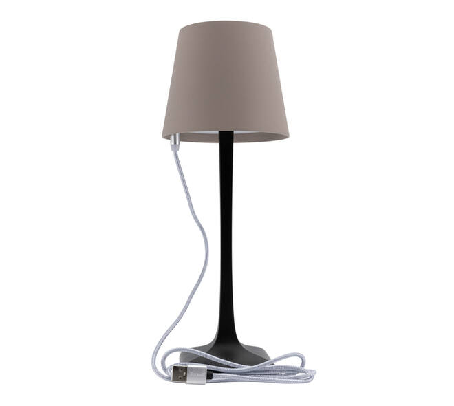 Tafellamp Securit Milano LED oplaadbaar dimbaar taupe-zwart