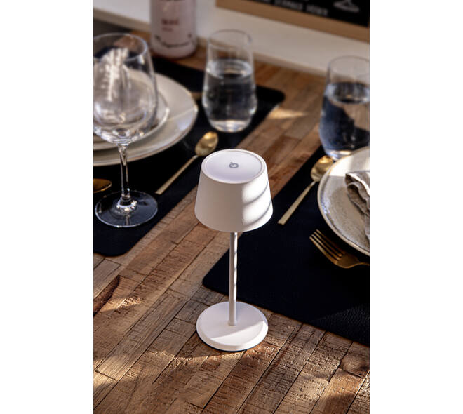 Tafellamp Securit MonteCarlo LED oplaadbaar dimbaar wit