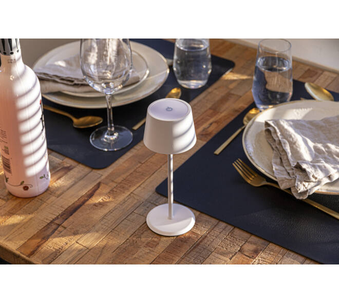 Tafellamp Securit MonteCarlo LED oplaadbaar dimbaar wit