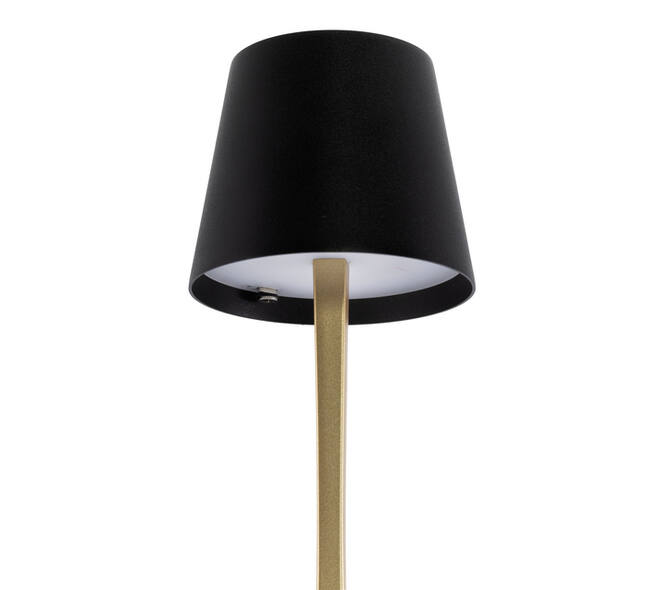 Tafellamp Securit Roma LED oplaadbaar dimbaar zwart-goud