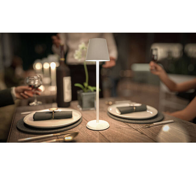 Tafellamp Securit Feline LED oplaadbaar dimbaar wit