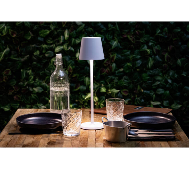 Tafellamp Securit Feline LED oplaadbaar dimbaar wit