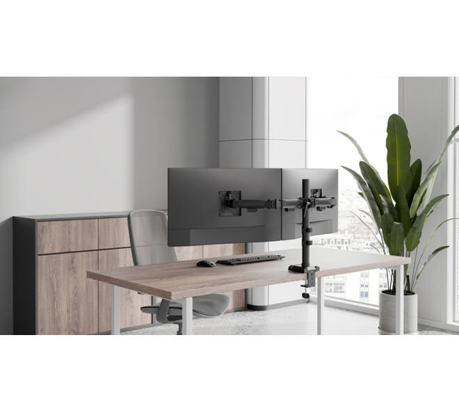Monitorarm Neomounts NERO dual 10-32" zwart