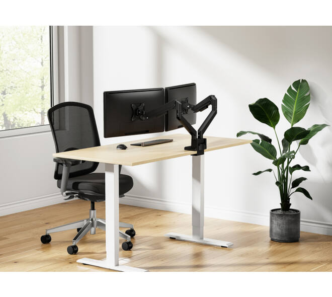 Monitorarm Neomounts NEXT Slim dual 17-32" zwart