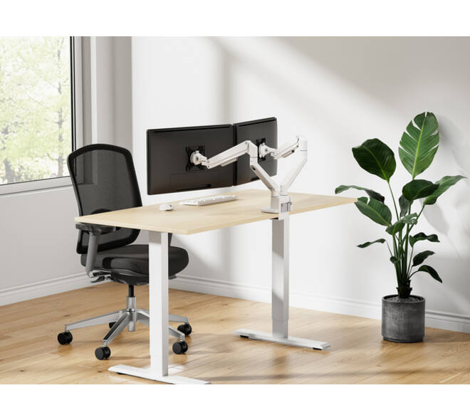 Monitorarm Neomounts NEXT Slim dual 17-32" wit