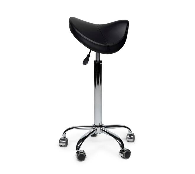 Zadelkruk Office Premium hoog zonder voetring harde wielen zw