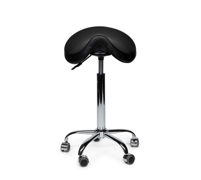 Zadelkruk Office Premium standaard zonder voetring harde wielen zw