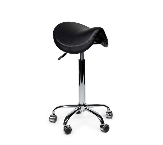 Zadelkruk Office Premium standaard zonder voetring harde wielen zw