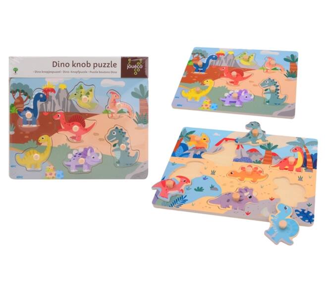 Joueco Dino knopjespuzzel 2 ass