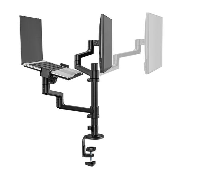 Monitorarm met laptophouder Neomounts NEXT Lite single 17-27" zwart