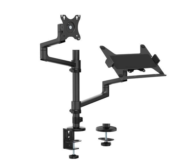 Monitorarm met laptophouder Neomounts NEXT Lite single 17-27" zwart