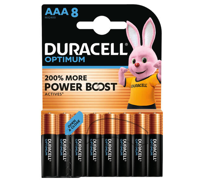 Batterij Duracell Optimum 8x AAA