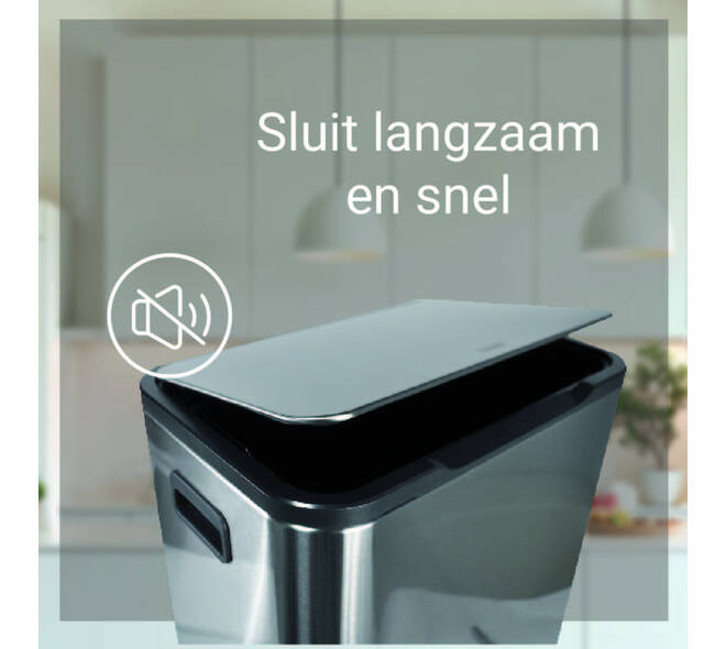 Pedaalemmer Desq 40 liter rvs zilver