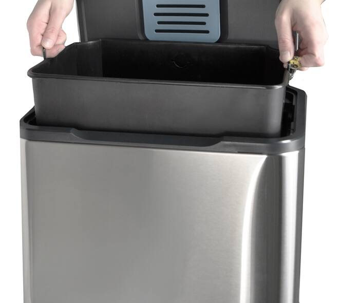 Pedaalemmer Desq 40 liter rvs zilver