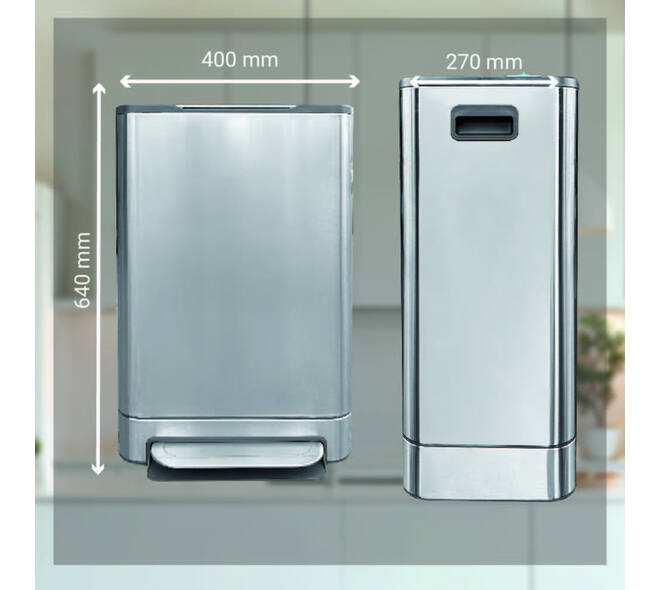 Pedaalemmer Desq 40 liter rvs zilver