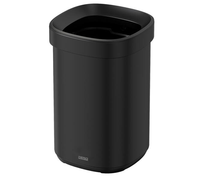 Afvalbak Desq open inworp 20 liter metaal zwart