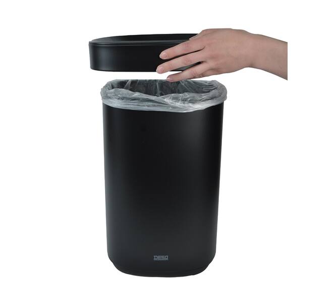 Afvalbak Desq open inworp 20 liter metaal zwart