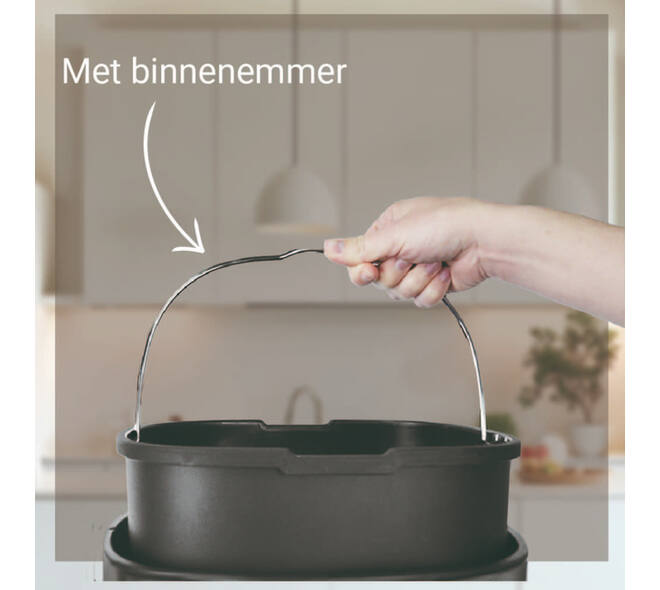 Afvalbak Desq Touch 50 liter RVS zilver