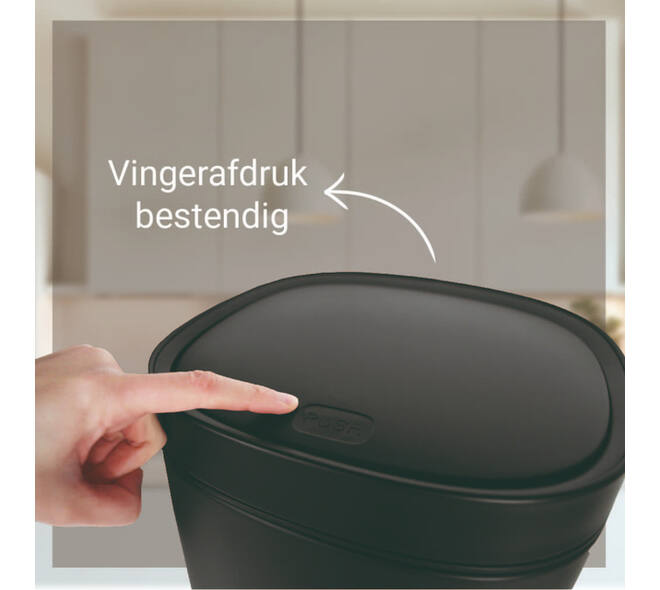 Afvalbak Desq Touch 30 liter RVS zwart