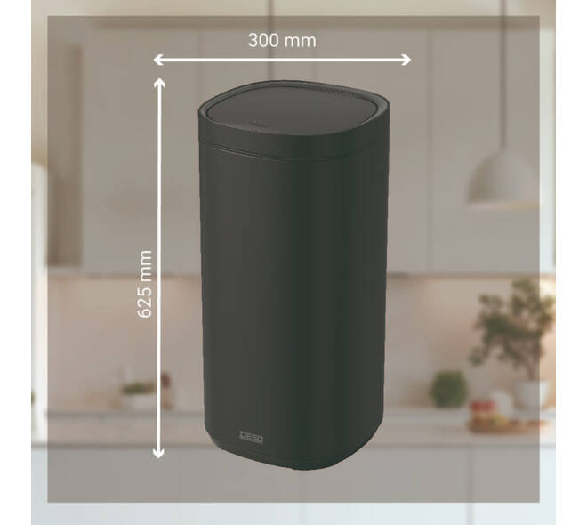Afvalbak Desq Touch 30 liter RVS zwart
